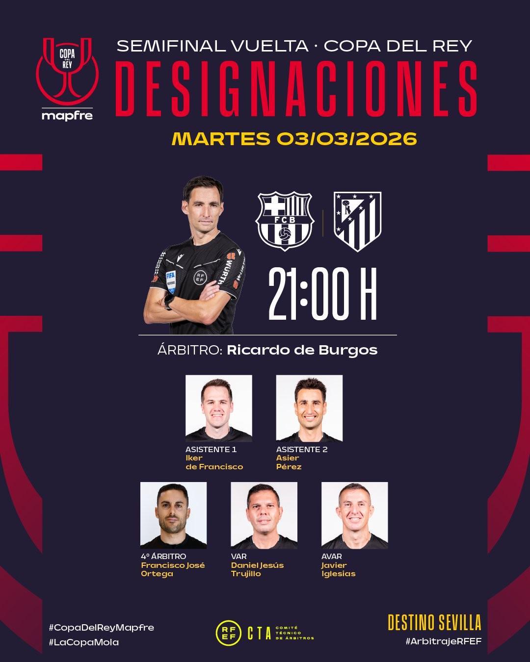 官方:布尔戈斯执法巴萨vs马竞的国王杯半决赛次回合